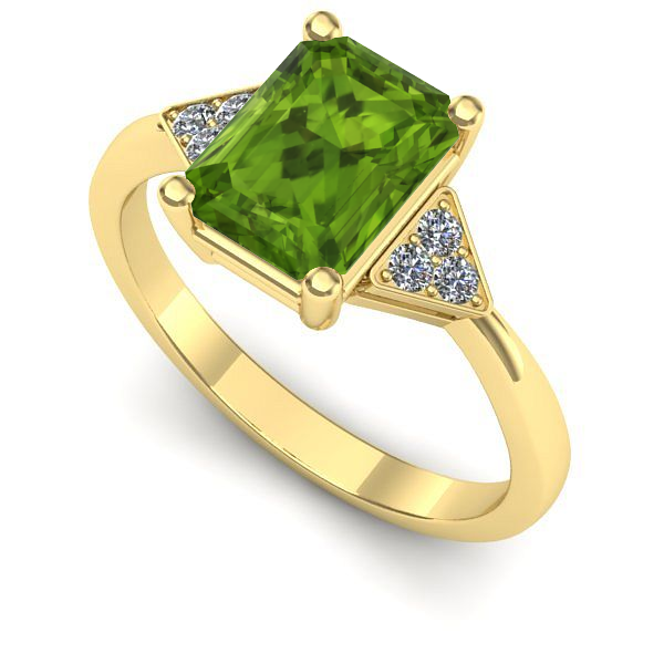 Inel de logodna din aur galben cu peridot