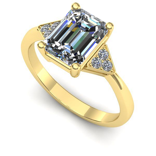 Inel din aur galben cu diamant de laborator