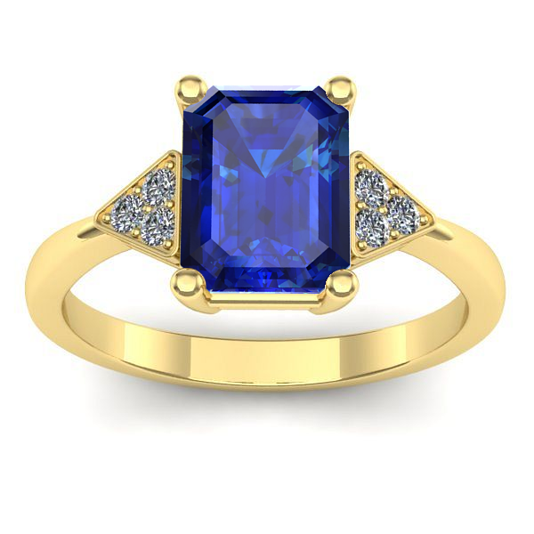 Inel logodna cu safir dreptunghiular