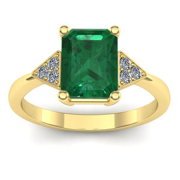 Inel de logodna cu smarald dreptunghiular