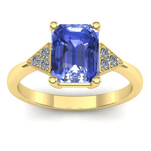 Inel cu tanzanit dreptunghiular