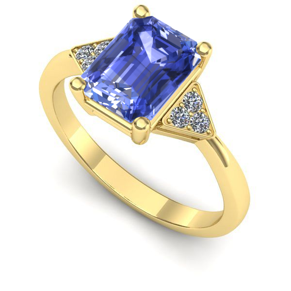 Inel de logodna din aur galben cu tanzanit
