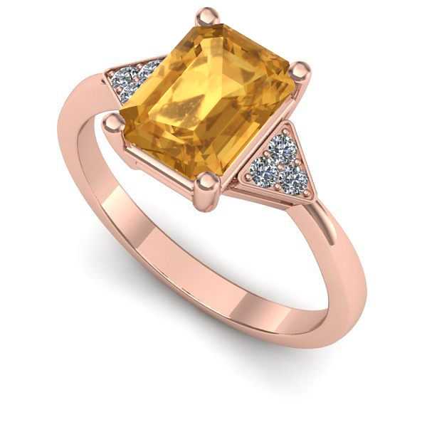 Inel de logodna din aur roz cu citrin