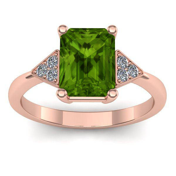 Inel logodna cu peridot dreptunghiular