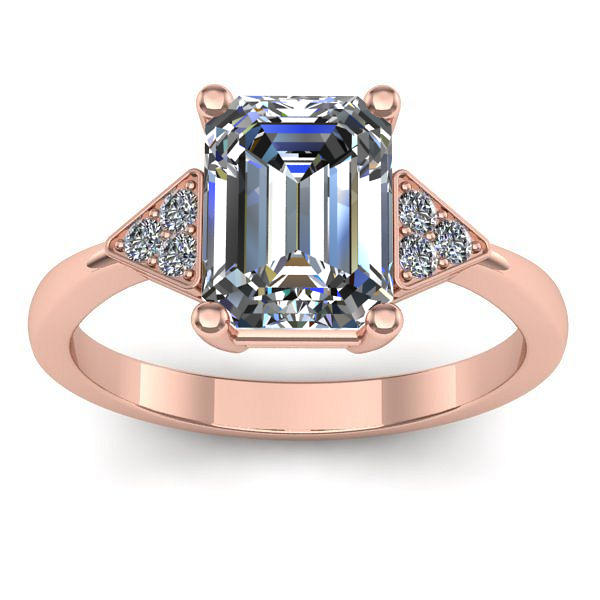 Inel logodna cu diamant de laborator dreptunghiular