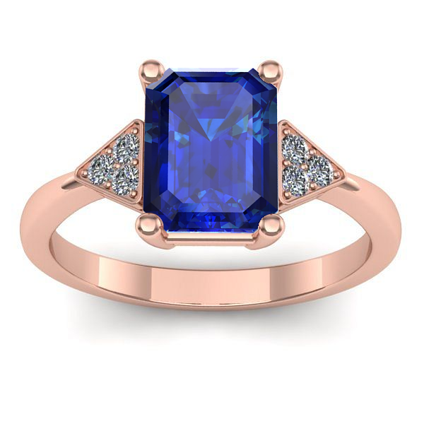 Inel de logodna cu safir dreptunghiular