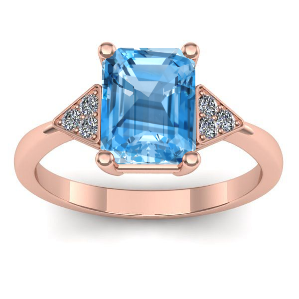 Inel de logodna cu topaz blue dreptunghiular