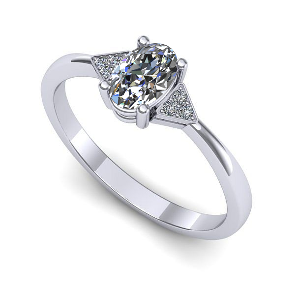 Inel logodna din aur alb cu safir alb