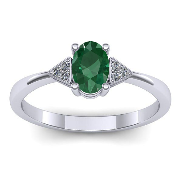 Inel cu smarald oval