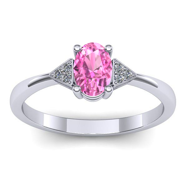 Inel logodna cu safir roz oval