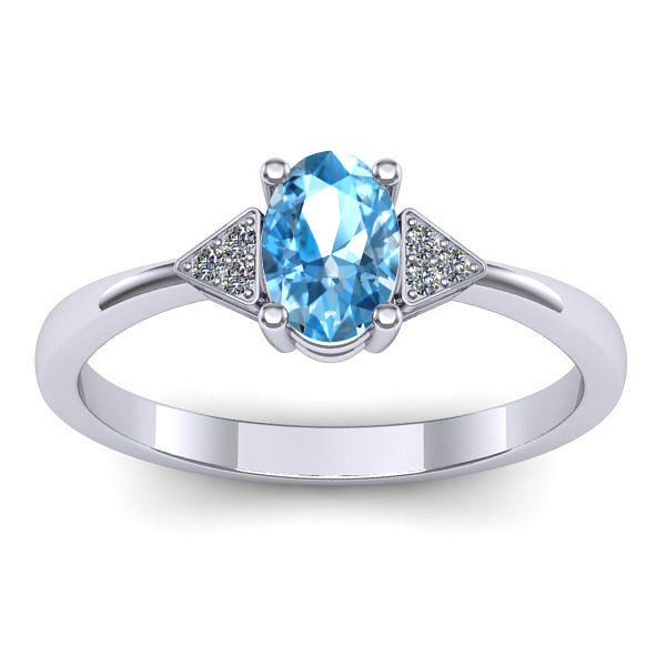 Inel de logodna cu topaz blue oval