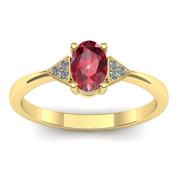 Inel cu rubin oval