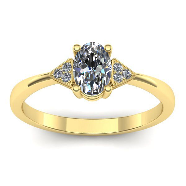 Inel de logodna cu safir alb oval
