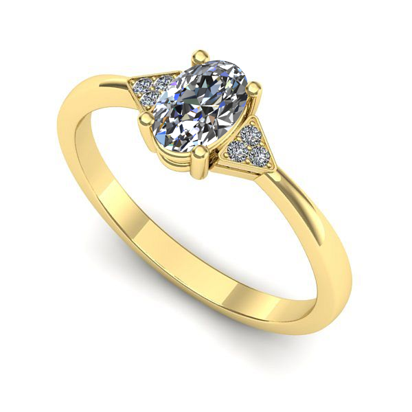 Inel de logodna din aur galben cu safir alb