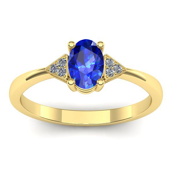 Inel logodna cu safir oval