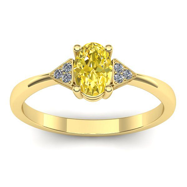 Inel cu safir galben oval