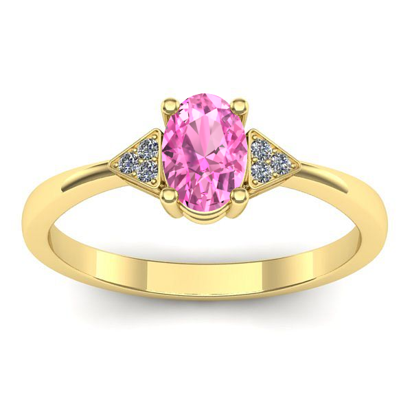 Inel cu safir roz oval