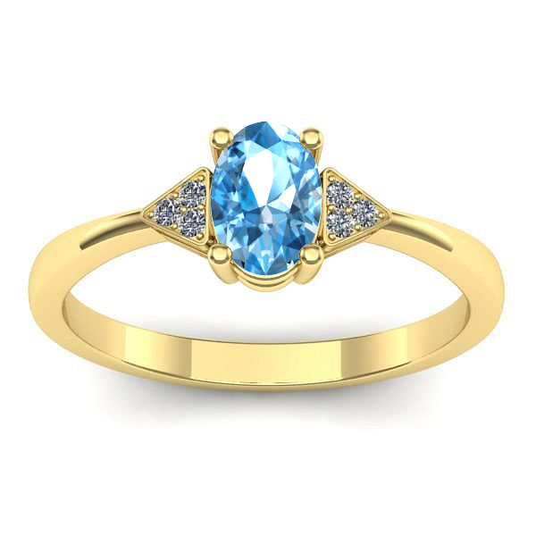 Inel logodna cu topaz blue oval