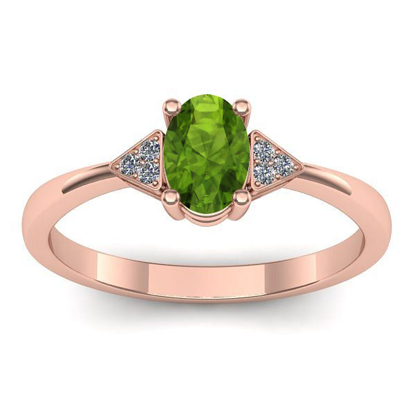 Inel de logodna cu peridot oval