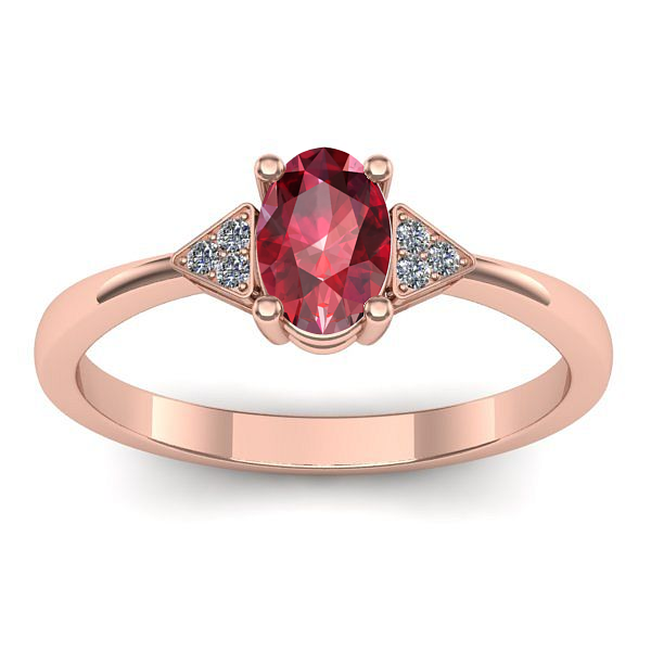Inel cu rubin oval