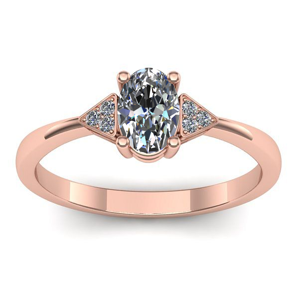 Inel logodna cu safir alb oval