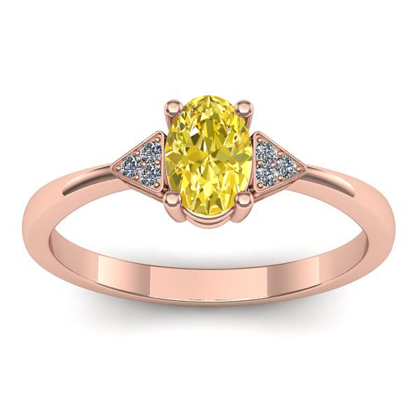 Inel de logodna cu safir galben oval