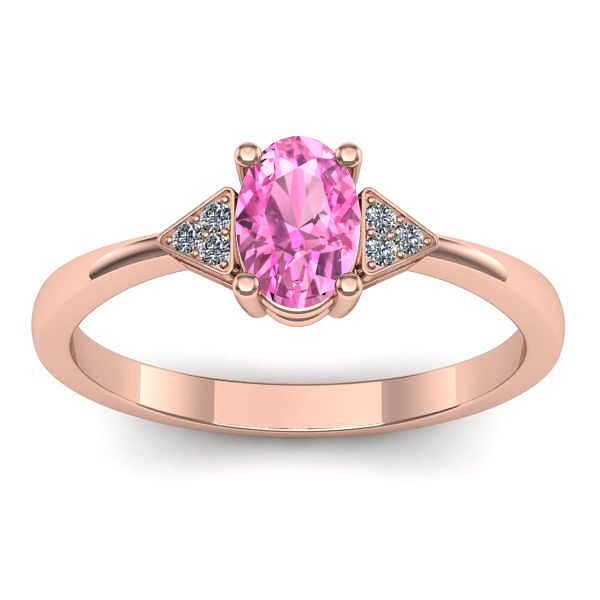 Inel cu safir roz oval