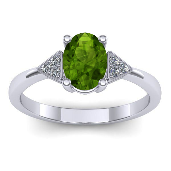 Inel cu peridot oval