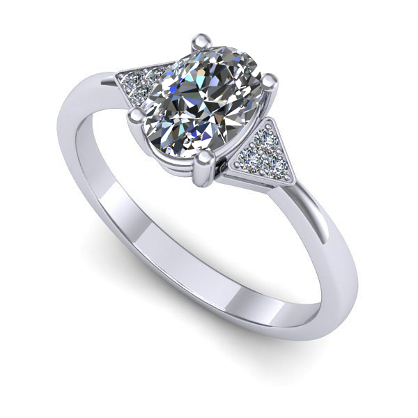 Inel din aur alb cu diamant de laborator