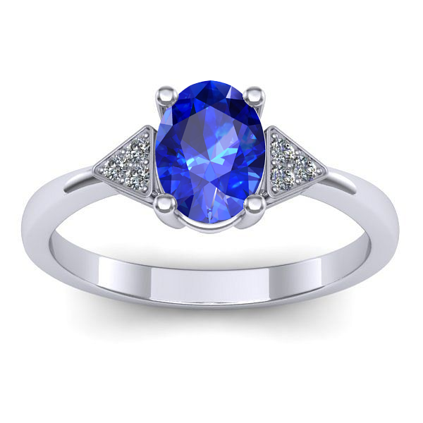 Inel logodna cu safir oval