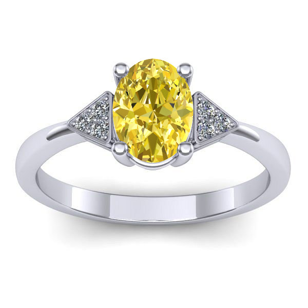 Inel logodna cu safir galben oval