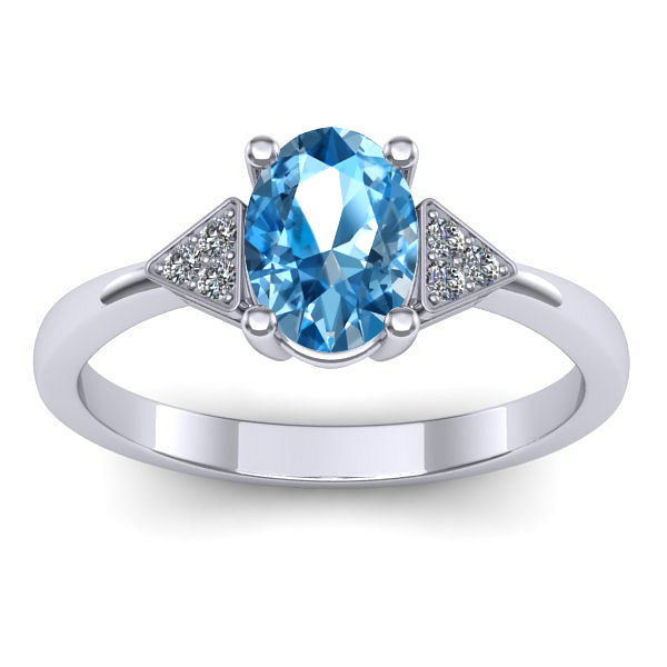 Inel cu topaz blue oval