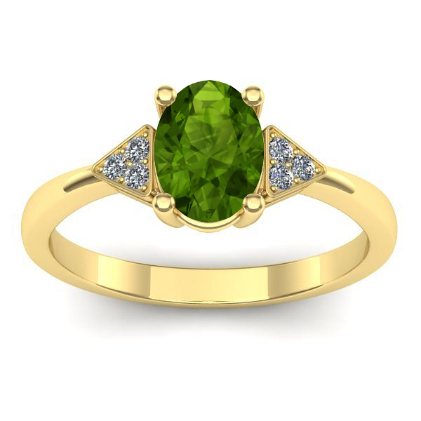 Inel de logodna cu peridot oval