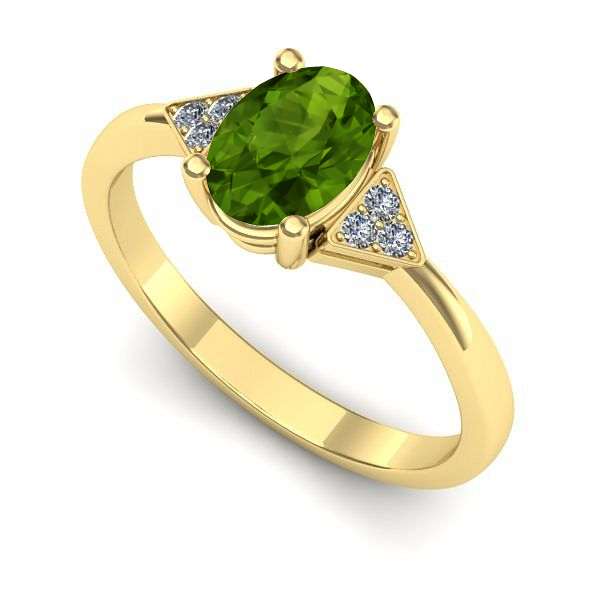 Inel de logodna din aur galben cu peridot