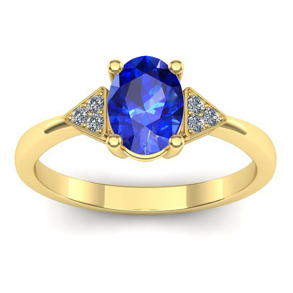 Inel de logodna cu safir oval