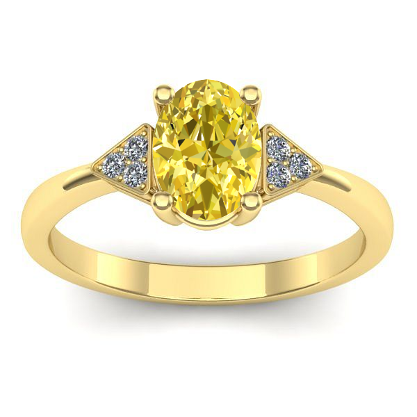 Inel logodna cu safir galben oval