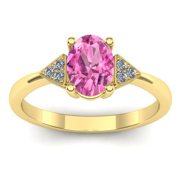 Inel cu safir roz oval