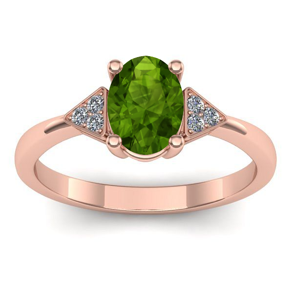 Inel de logodna cu peridot oval