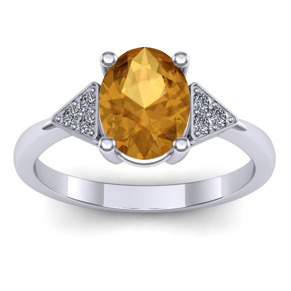 Inel logodna cu citrin oval