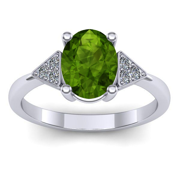 Inel logodna cu peridot oval