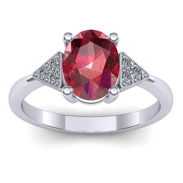 Inel logodna cu rubin oval