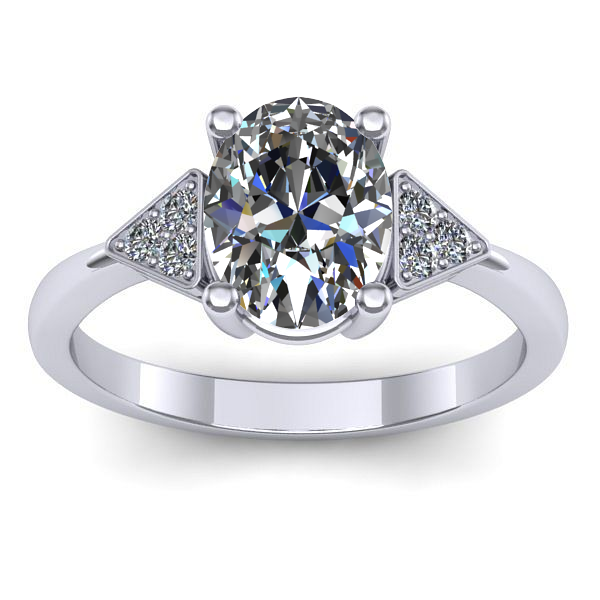 Inel de logodna cu safir alb oval