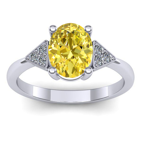 Inel cu safir galben oval