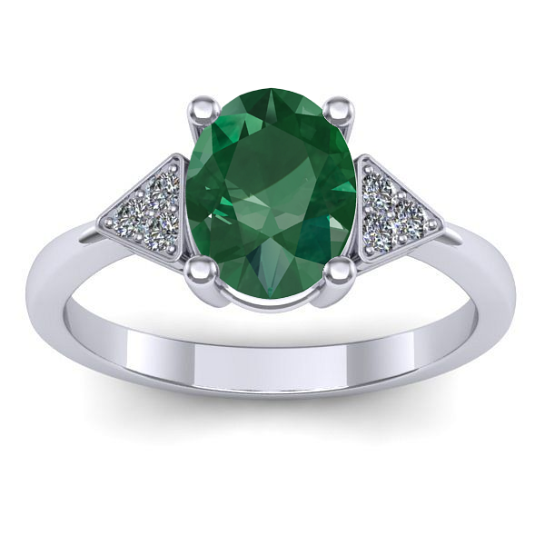 Inel de logodna cu smarald oval