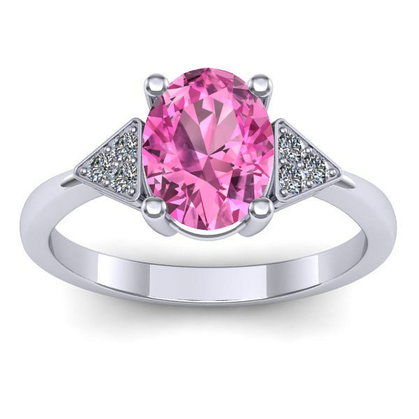 Inel cu safir roz oval