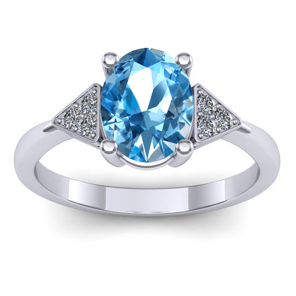 Inel cu topaz blue oval
