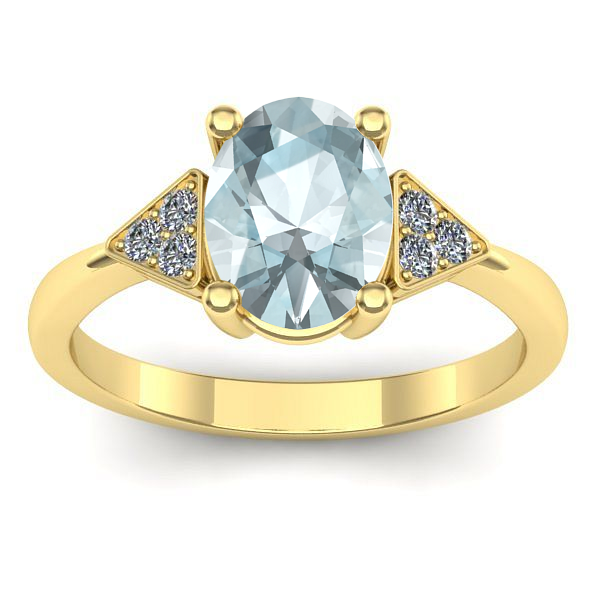 Inel logodna cu aquamarin oval