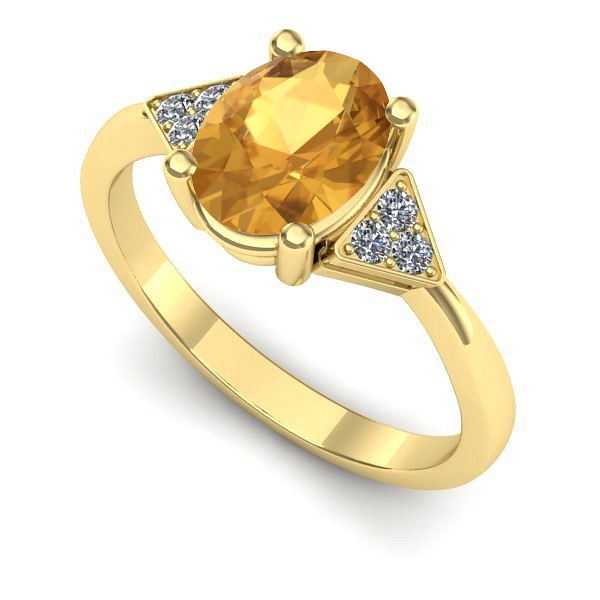Inel din aur galben cu citrin