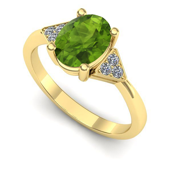 Inel de logodna din aur galben cu peridot