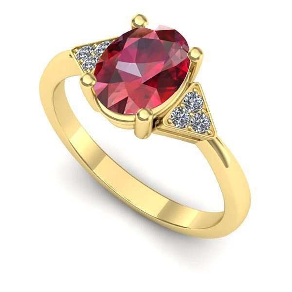 Inel de logodna din aur galben cu rubin
